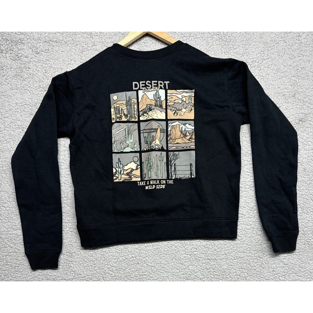Black  Desert Dreaming Classic Fit Cozy Fleece Sweatshirt M Fall Comfy Outlaw - Picture 5 of 9